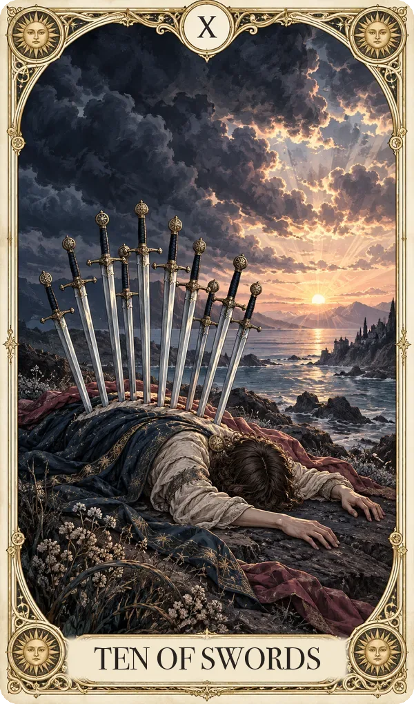 Ten of Swords tarot card